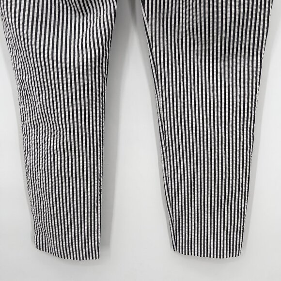 ZARA Women’s Black & White Striped Slim Fit Ankle Pants Size M - Picture 6 of 13